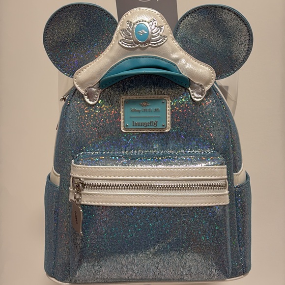 NEW Disney Cruise Line 25th Anniversary Shimmering Seas Loungefly Mini Backpack - Picture 4 of 10